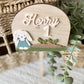Personalized Boy Bunny Birthday Cake Topper