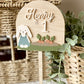 Personalized Boy Bunny Birthday Cake Topper
