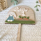Personalized Boy Bunny Birthday Cake Topper