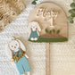 Personalized Boy Bunny Birthday Cake Topper