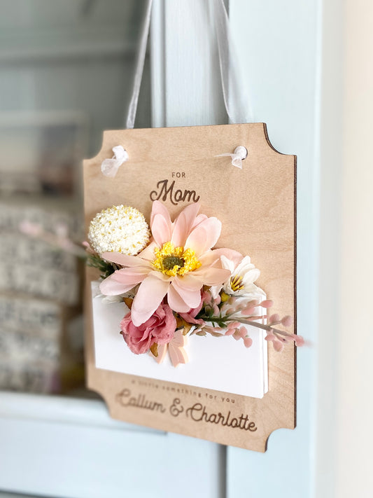 Personalized Flower & Note Holder for Mom or Grandma | Kids Keepsake Gift