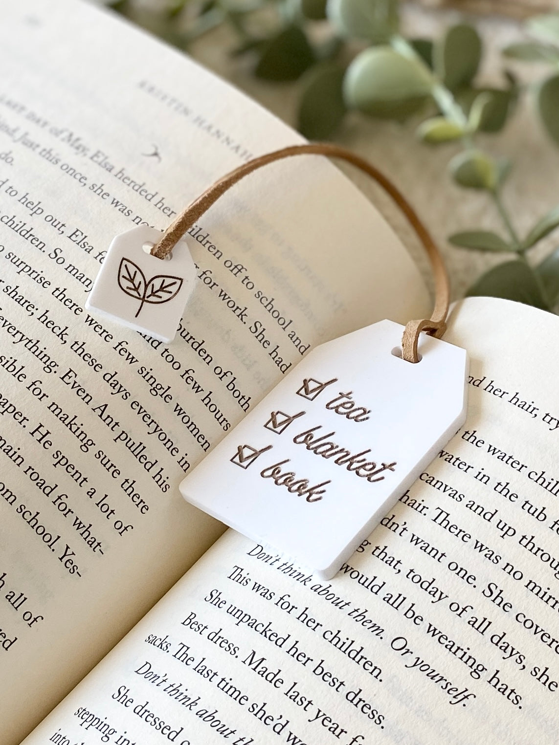Book Club Tea Tag Bookmark + Mini-Charm