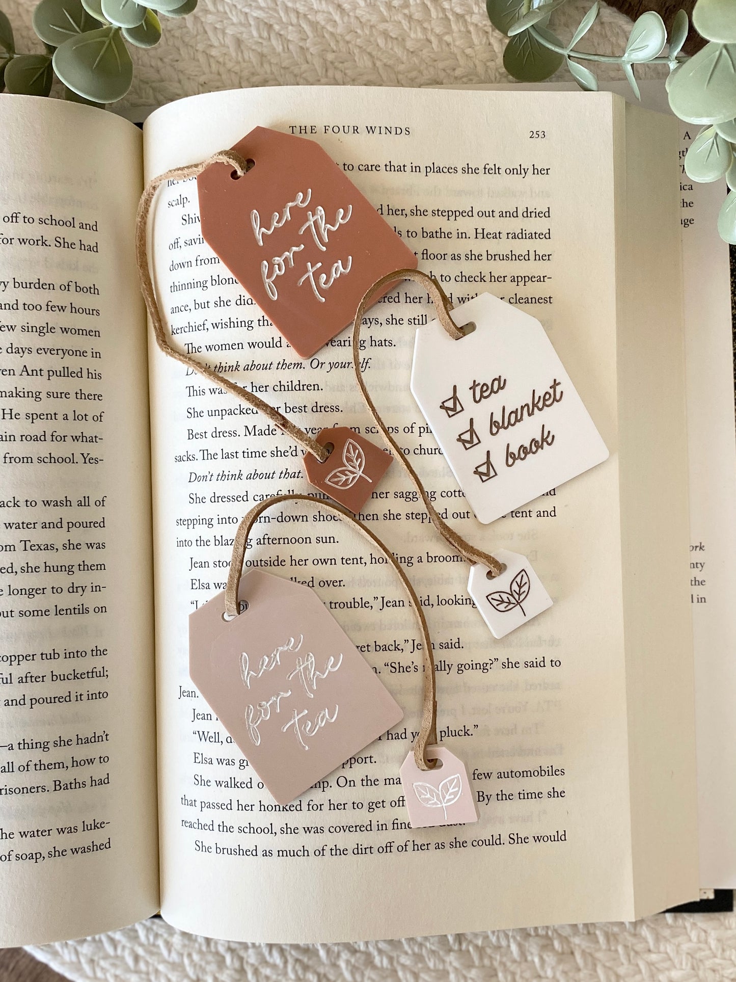 Book Club Tea Tag Bookmark + Mini-Charm