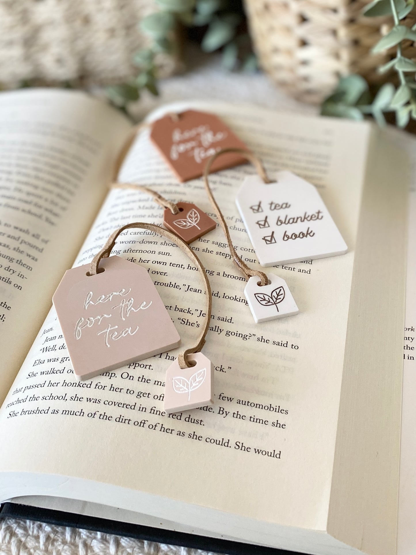Book Club Tea Tag Bookmark + Mini-Charm