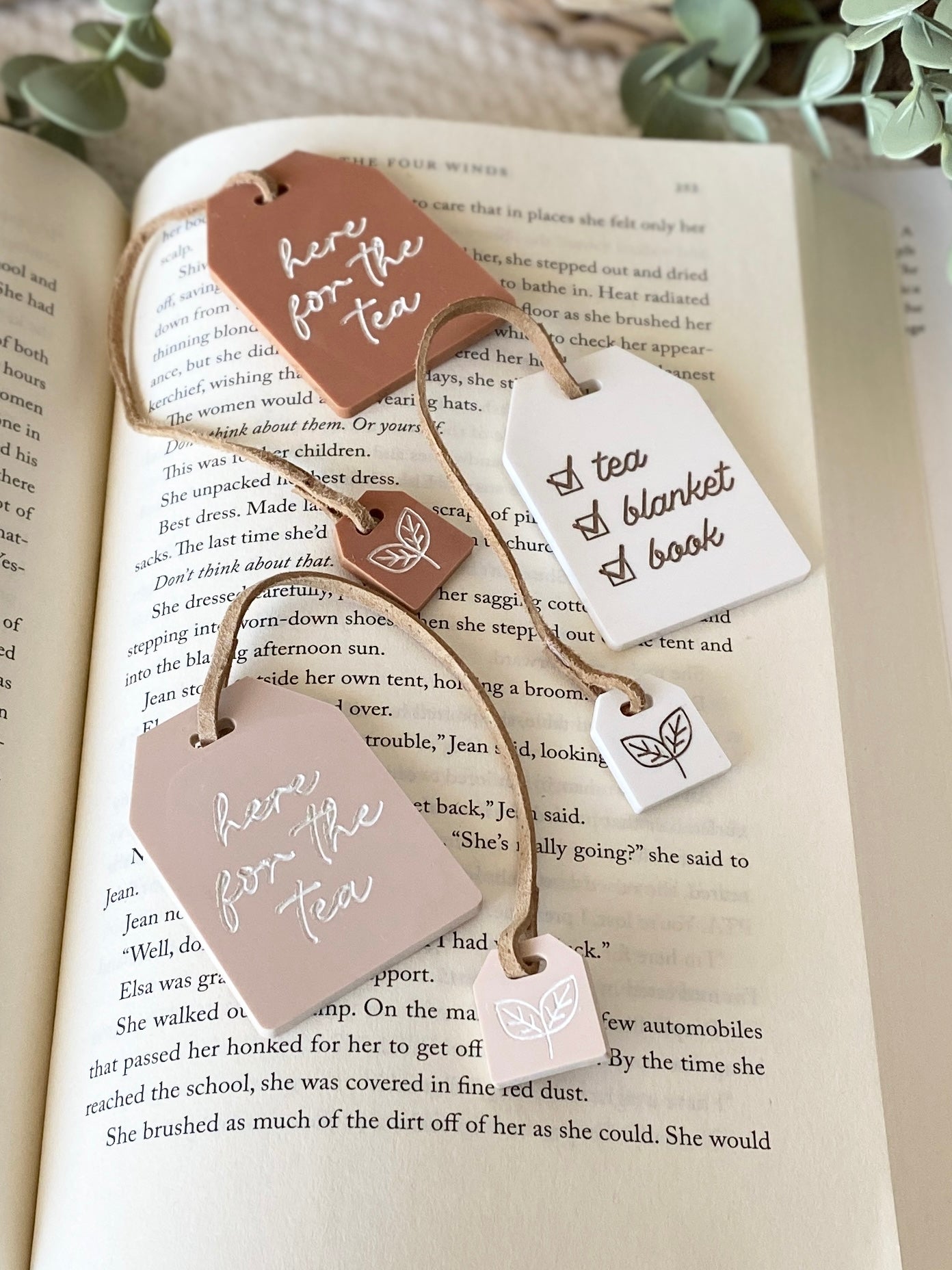 Book Club Tea Tag Bookmark + Mini-Charm