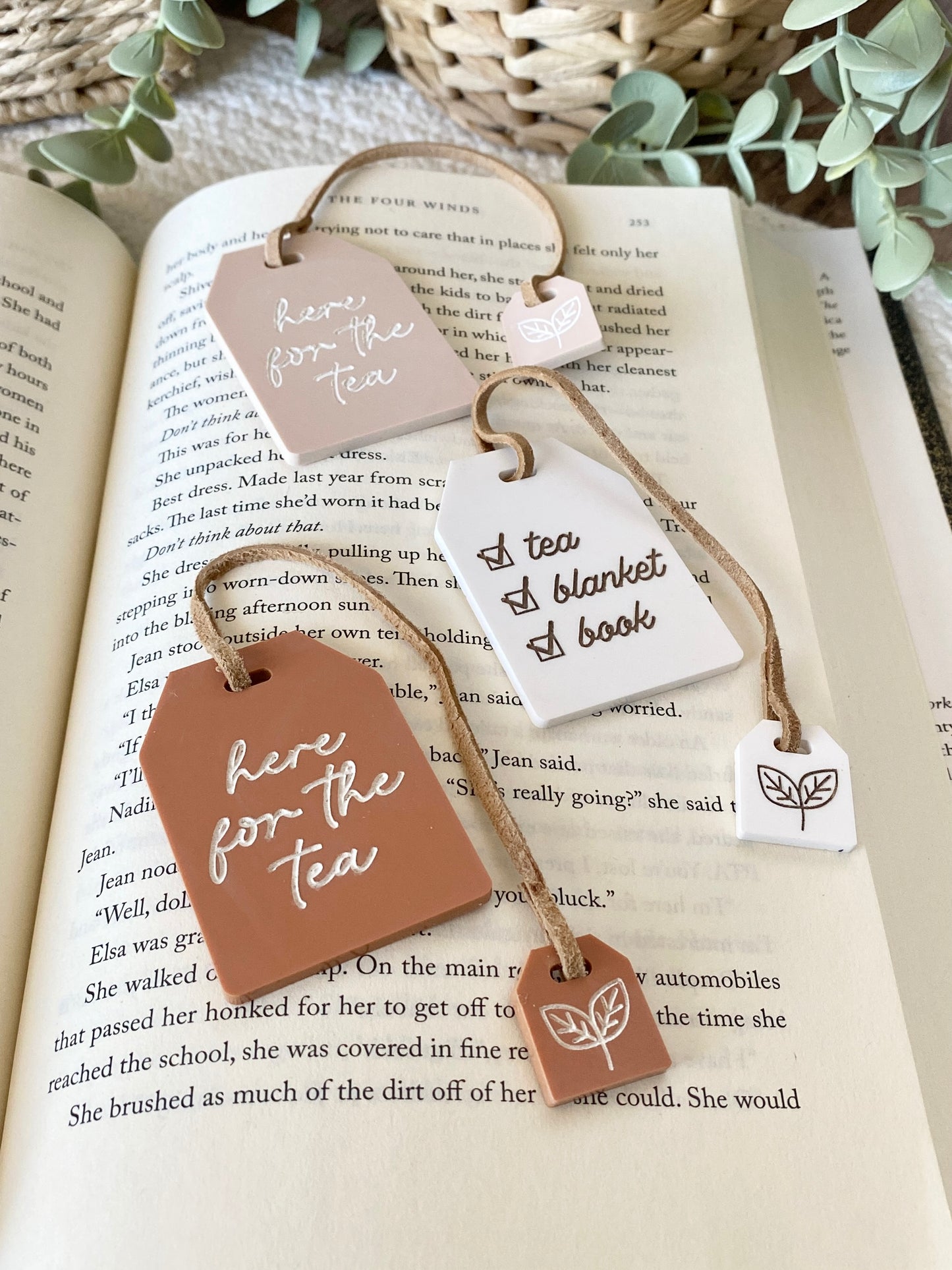 Book Club Tea Tag Bookmark + Mini-Charm