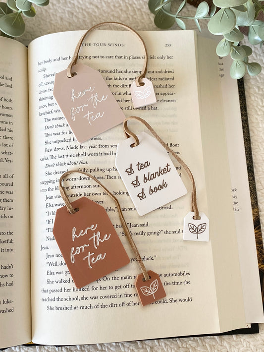 Book Club Tea Tag Bookmark + Mini-Charm