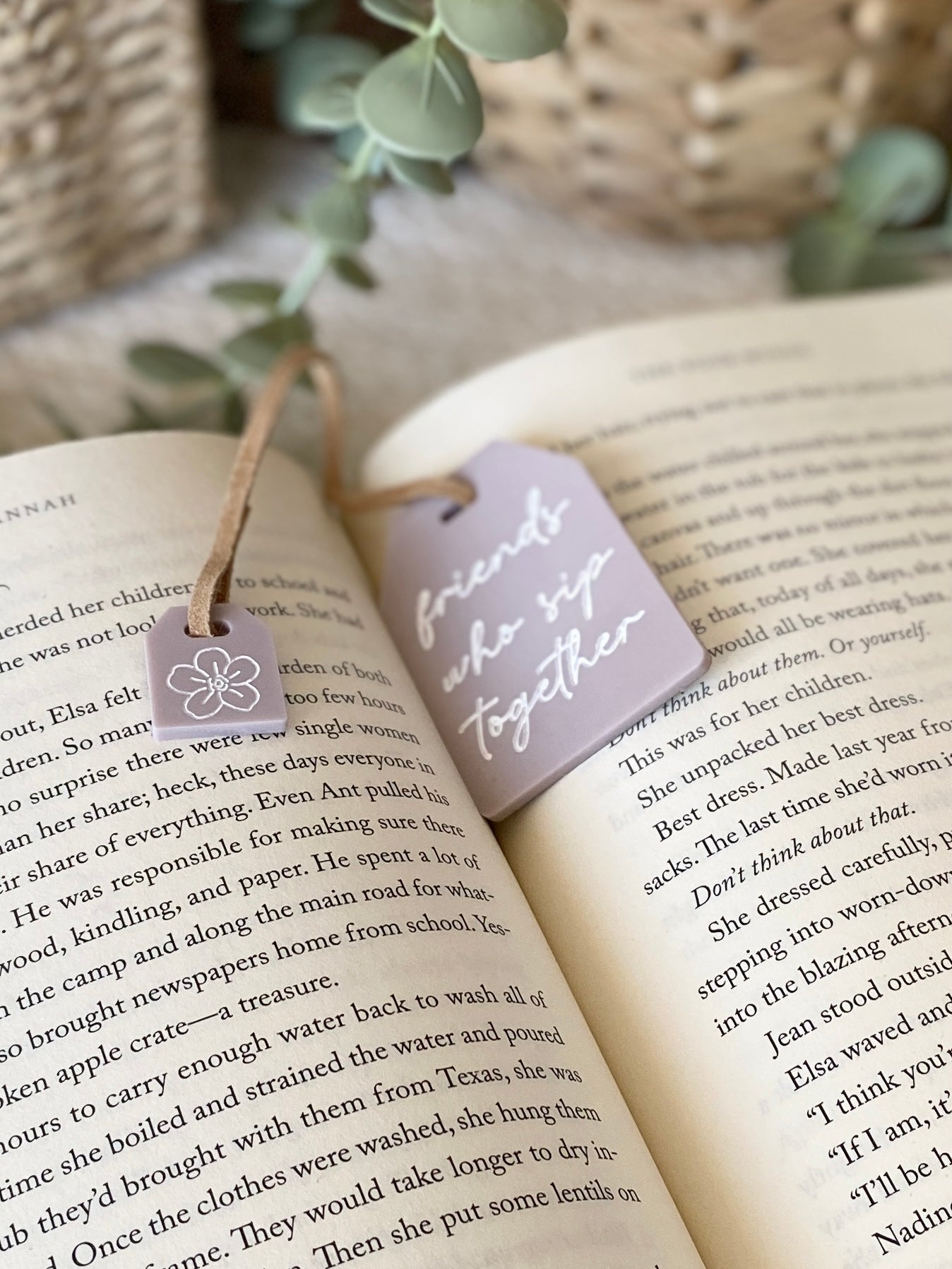 Book Club Tea Tag Bookmark + Mini-Charm