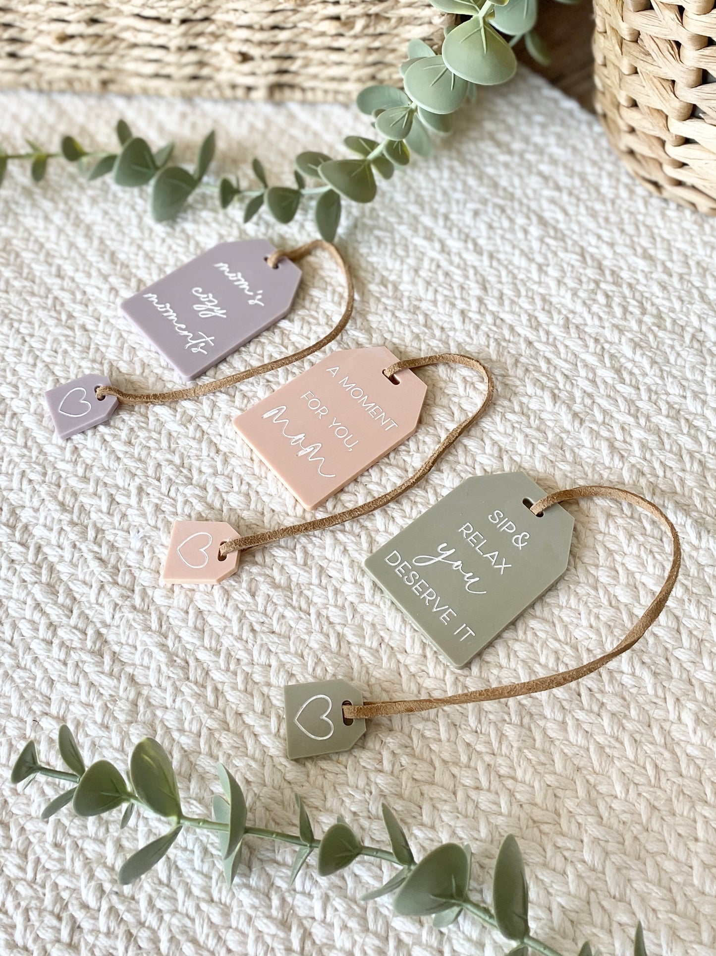 Mother's Day Tea Tag Bookmark + Mini-Charm | Gift for Mom or Grandma