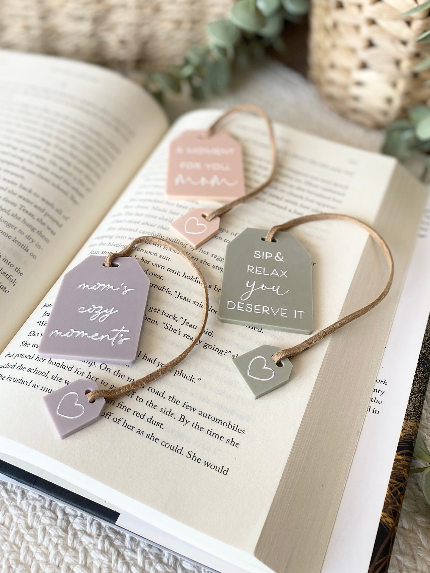 Mother's Day Tea Tag Bookmark + Mini-Charm | Gift for Mom or Grandma