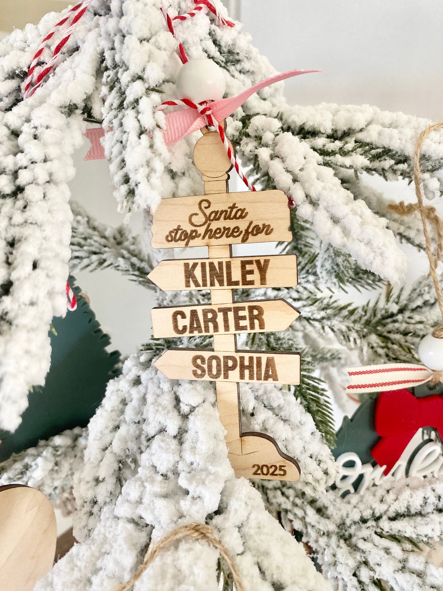 Santa Stop Here Ornament/Sign