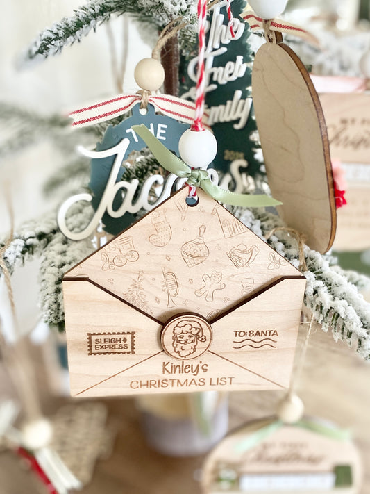Notes for Santa Ornament ~ Christmas List or Thank You Note Keepsake