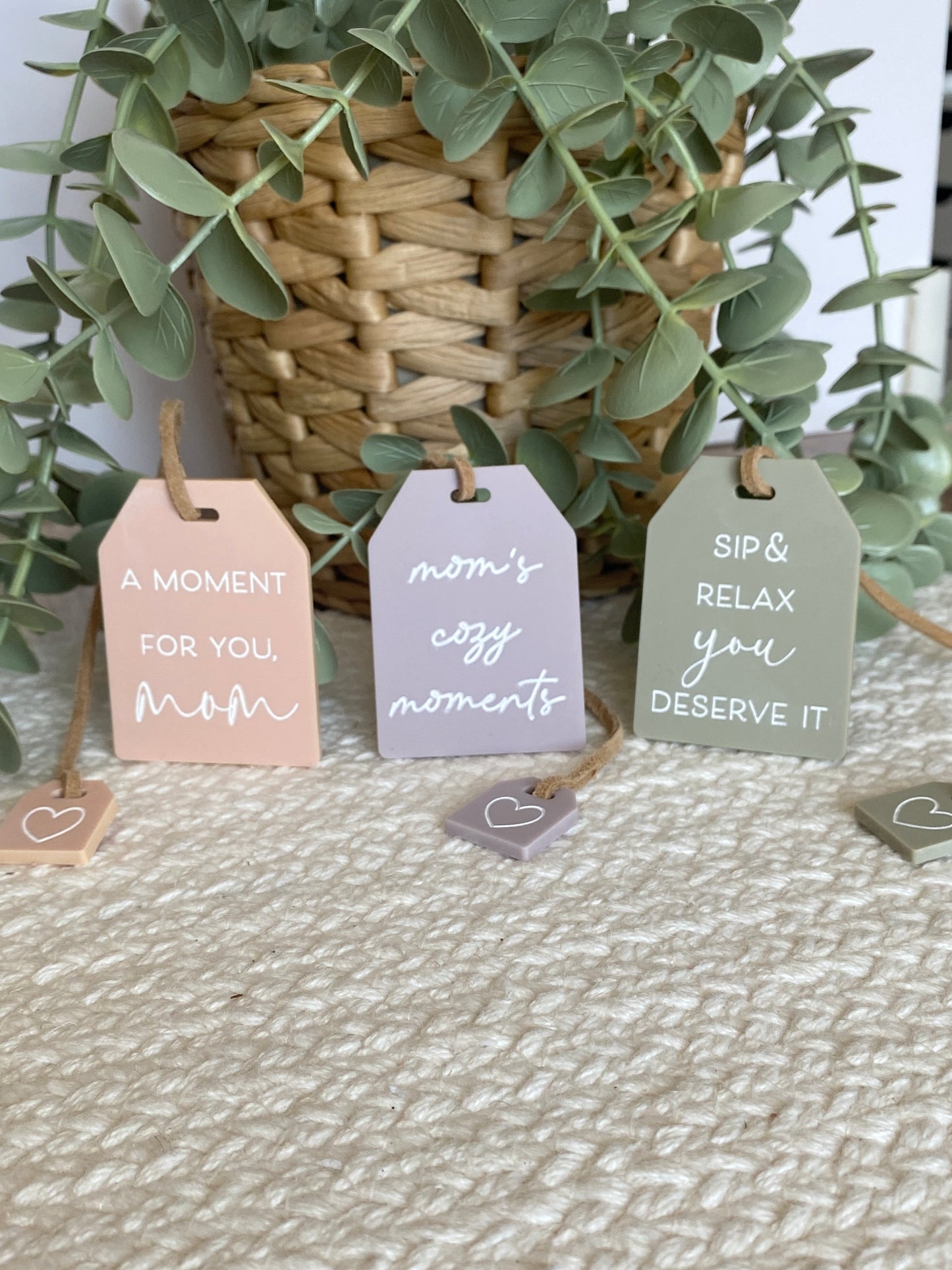 Mother's Day Tea Tag Bookmark + Mini-Charm | Gift for Mom or Grandma