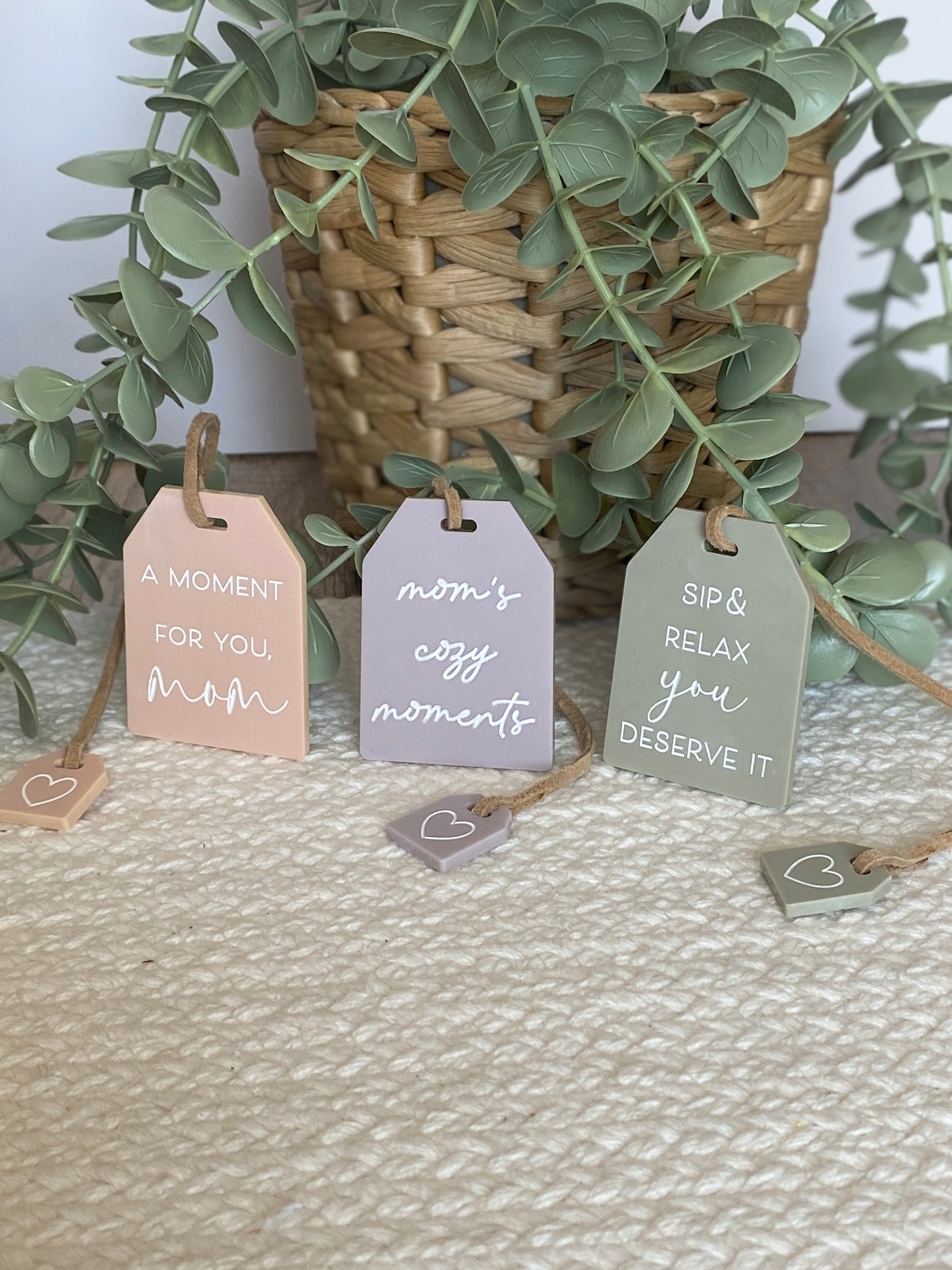 Mother's Day Tea Tag Bookmark + Mini-Charm | Gift for Mom or Grandma