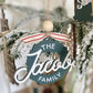 Retro Family Christmas Wreath Ornament
