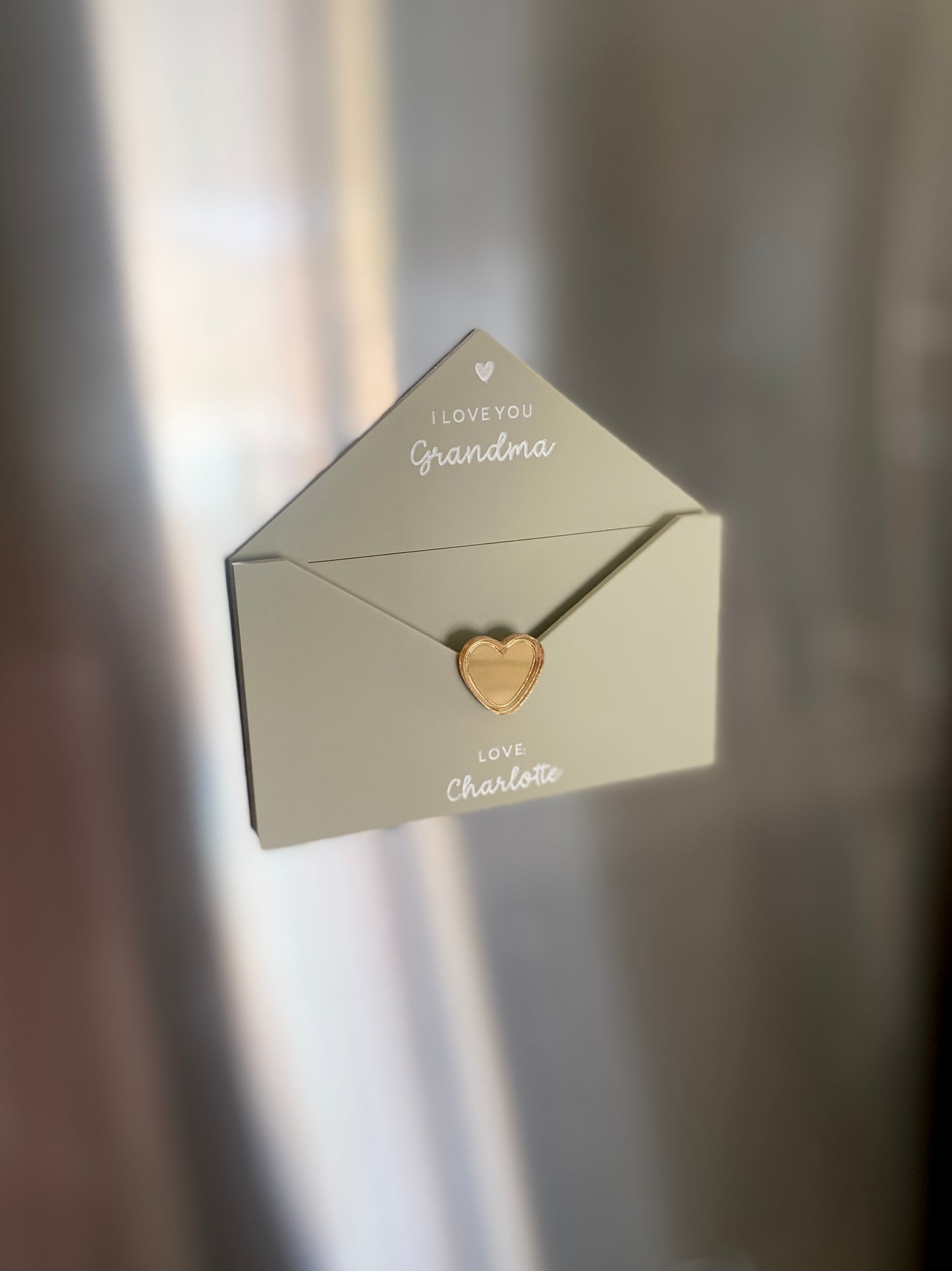 Personalized Envelope Magnet for Mom or Grandma | Kids Note & Flower Holder Keepsake