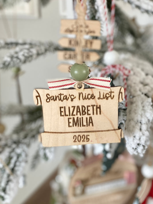Santa’s Nice List Scroll Ornament
