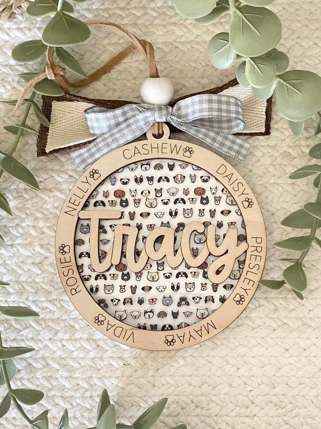 Personalized Dog Mom Ornament | Custom Pet Name Keepsake | Dog Lover Gift | Dog Walker Gift