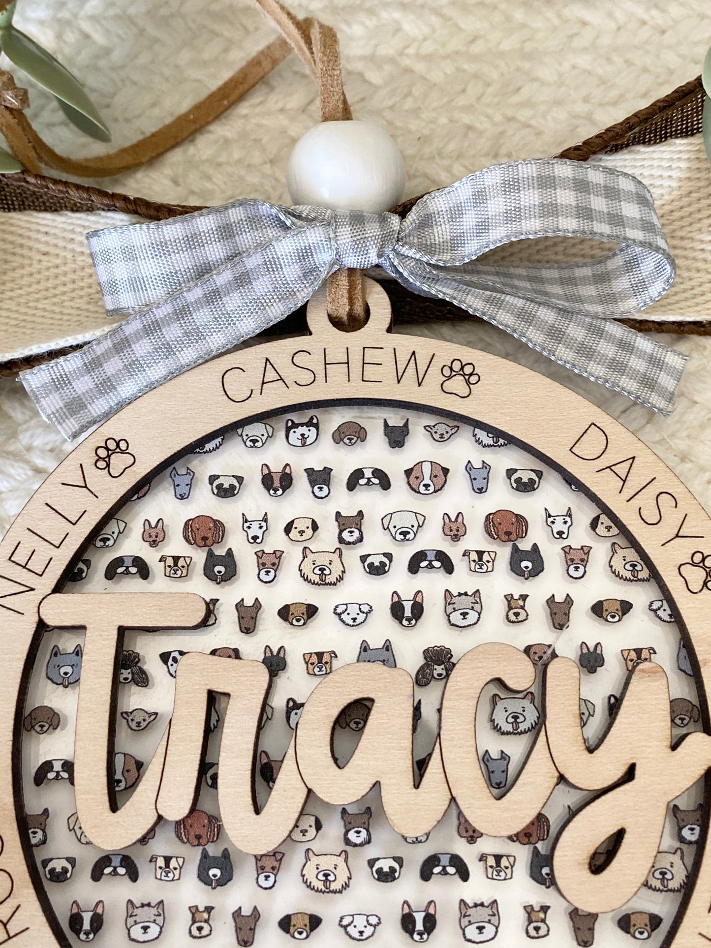 Personalized Dog Mom Ornament | Custom Pet Name Keepsake | Dog Lover Gift | Dog Walker Gift