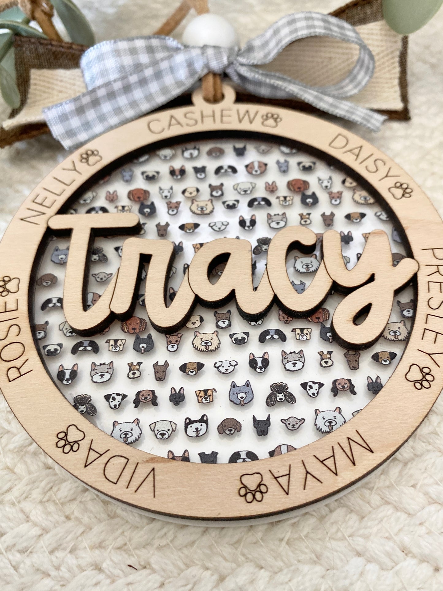 Personalized Dog Mom Ornament | Custom Pet Name Keepsake | Dog Lover Gift | Dog Walker Gift
