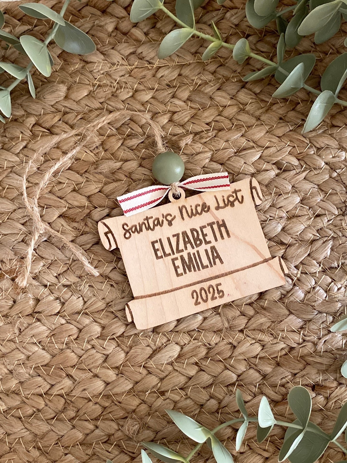 Santa’s Nice List Scroll Ornament