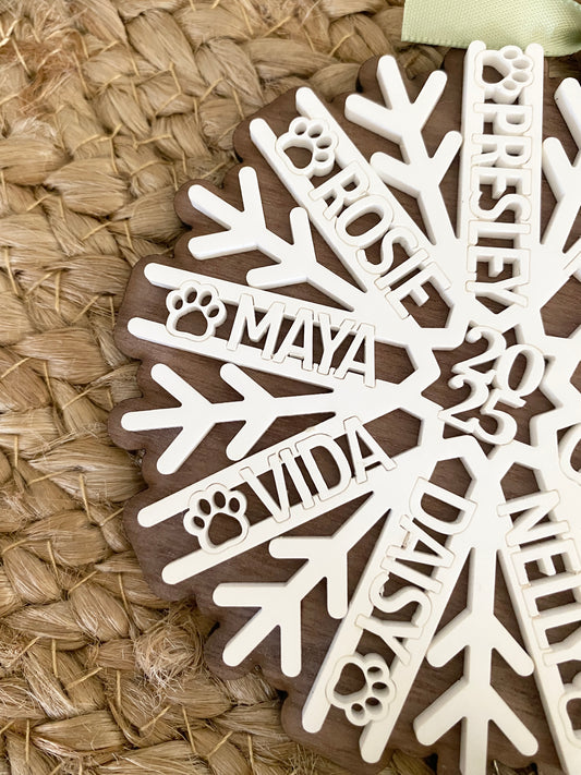 Family Names Snowflake Ornament