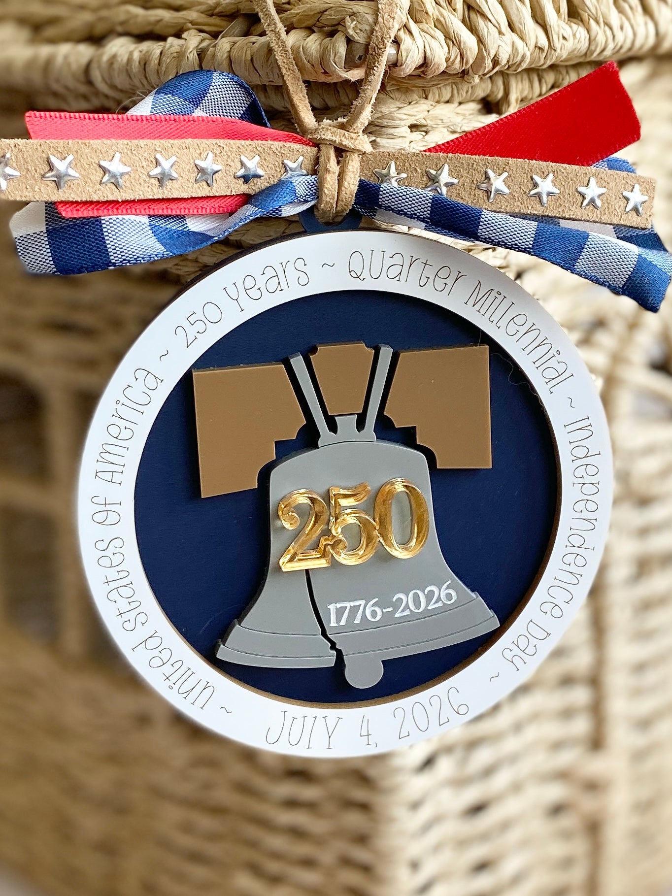 4th of July 2026 Ornament | America 250 Years | Patriotic Acrylic Keepsake