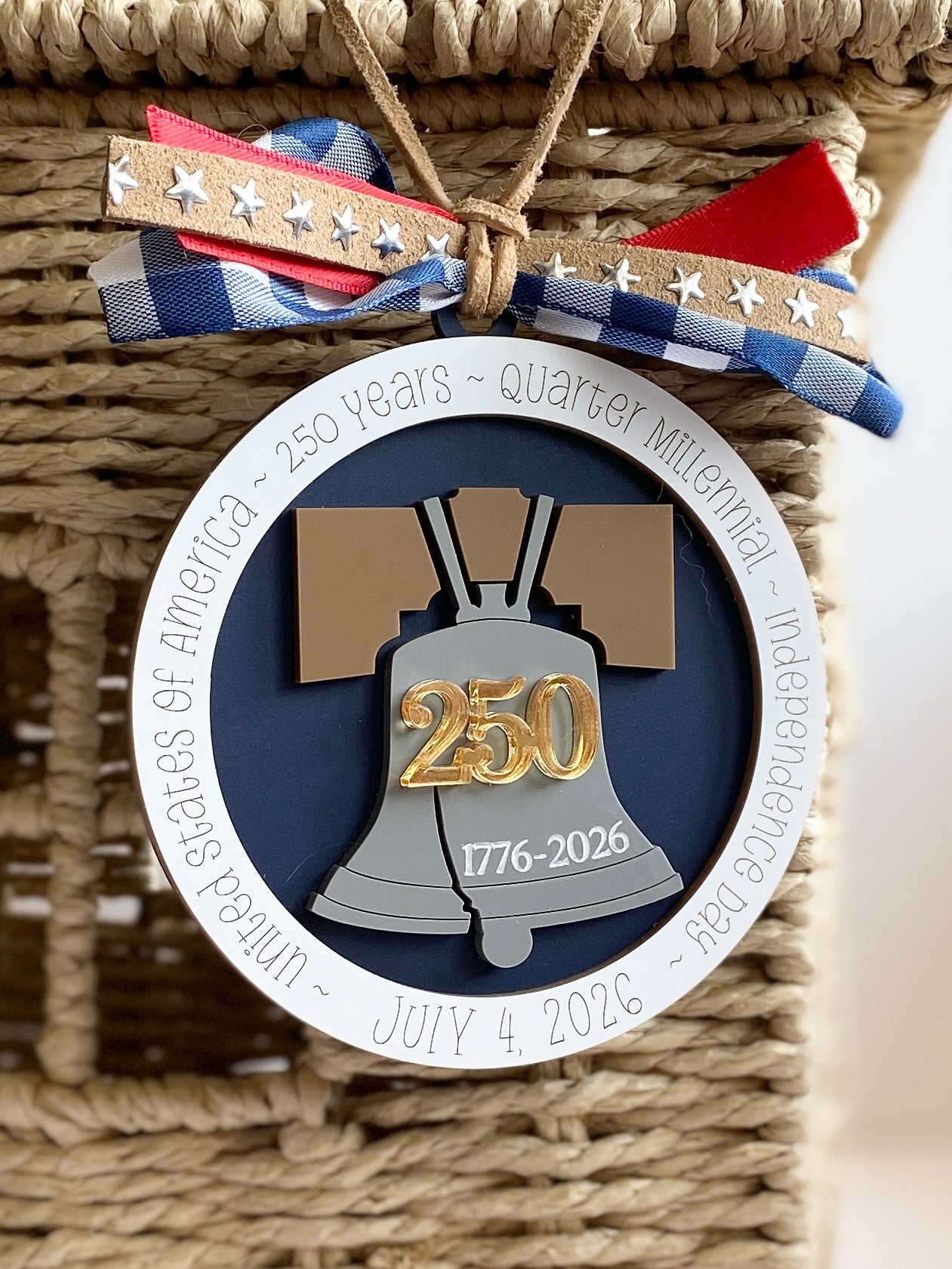 4th of July 2026 Ornament | America 250 Years | Patriotic Acrylic Keepsake