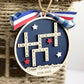 4th of July 2026 Ornament | America 250 Crossword Design | Patriotic Keepsake | Navy Blue