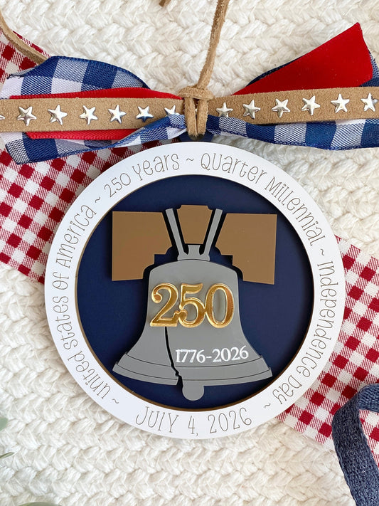 4th of July 2026 Ornament | America 250 Years | Patriotic Acrylic Keepsake