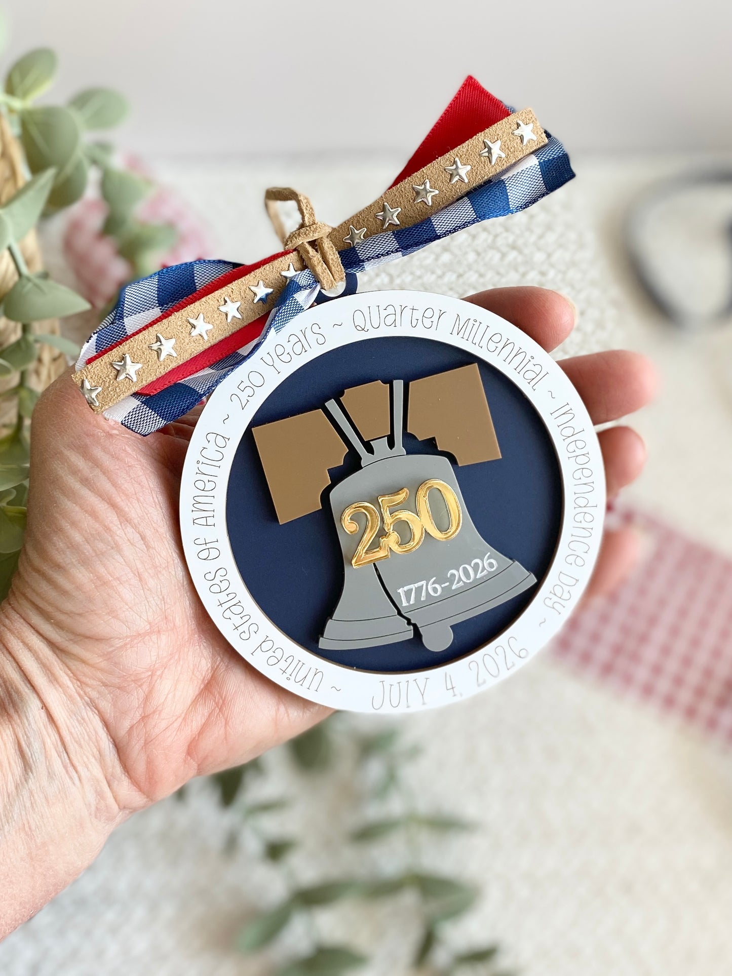 4th of July 2026 Ornament | America 250 Years | Patriotic Acrylic Keepsake