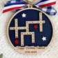 4th of July 2026 Ornament | America 250 Crossword Design | Patriotic Keepsake | Navy Blue