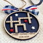 4th of July 2026 Ornament | America 250 Crossword Design | Patriotic Keepsake | Navy Blue