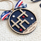 4th of July 2026 Ornament | America 250 Crossword Design | Patriotic Keepsake | Navy Blue