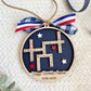 4th of July 2026 Ornament | America 250 Crossword Design | Patriotic Keepsake | Navy Blue
