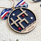 4th of July 2026 Ornament | America 250 Crossword Design | Patriotic Keepsake | Navy Blue