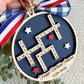 4th of July 2026 Ornament | America 250 Crossword Design | Patriotic Keepsake | Navy Blue