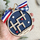 4th of July 2026 Ornament | America 250 Crossword Design | Patriotic Keepsake | Navy Blue