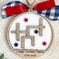 4th of July 2026 Ornament | America 250 Crossword Design | Patriotic Keepsake | White
