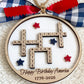 4th of July 2026 Ornament | America 250 Crossword Design | Patriotic Keepsake | White
