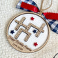 4th of July 2026 Ornament | America 250 Crossword Design | Patriotic Keepsake | White