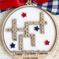 4th of July 2026 Ornament | America 250 Crossword Design | Patriotic Keepsake | White
