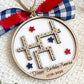 4th of July 2026 Ornament | America 250 Crossword Design | Patriotic Keepsake | White