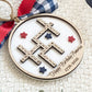 4th of July 2026 Ornament | America 250 Crossword Design | Patriotic Keepsake | White