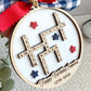 4th of July 2026 Ornament | America 250 Crossword Design | Patriotic Keepsake | White