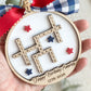 4th of July 2026 Ornament | America 250 Crossword Design | Patriotic Keepsake | White
