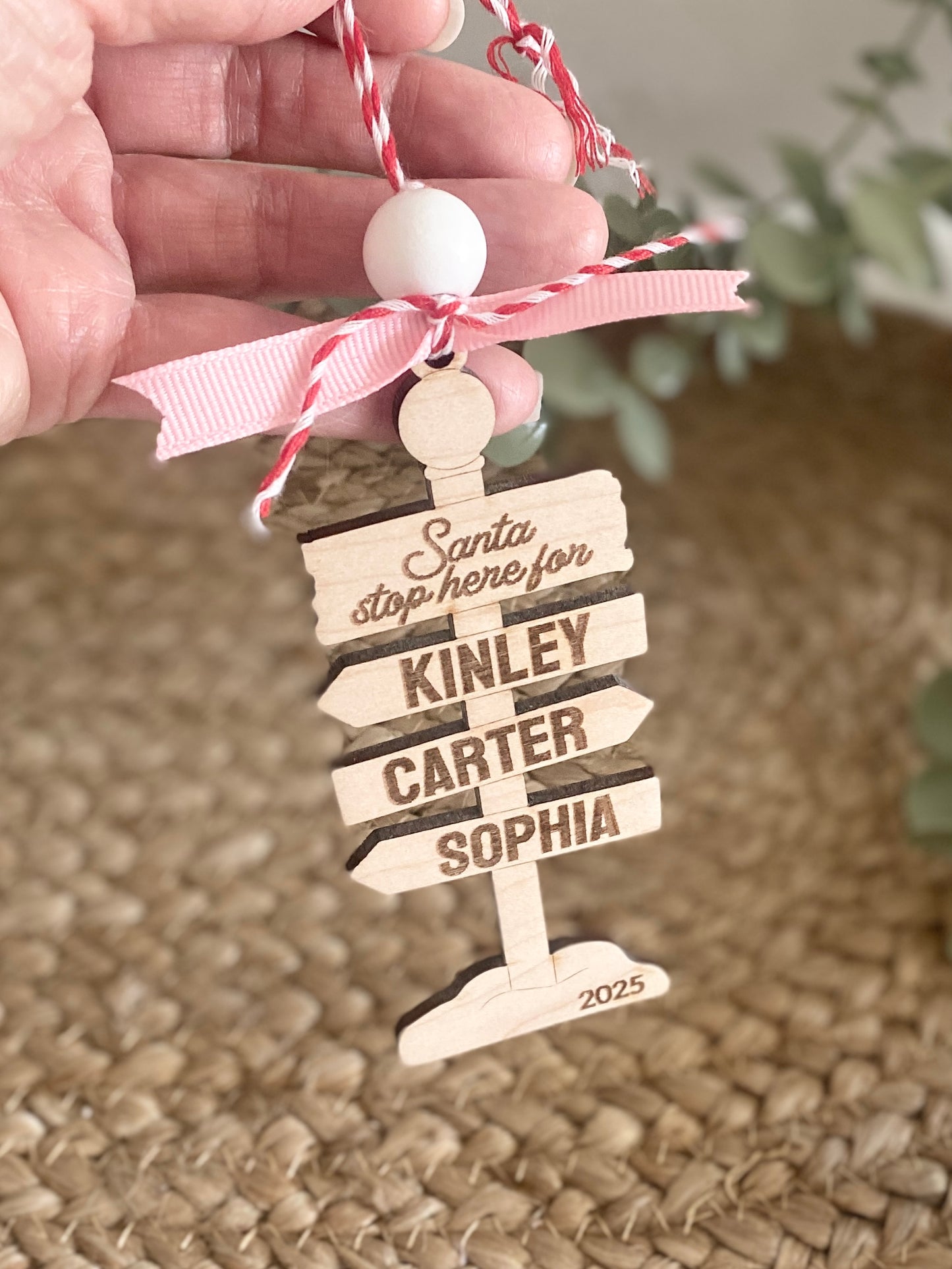 Santa Stop Here Ornament/Sign