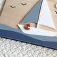 Personalized Sailboat Name Sign | Nautical Nursery Decor | Custom Wooden Baby Name Sign | Coastal Baby Room Wall Decor