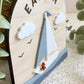 Personalized Sailboat Name Sign | Nautical Nursery Decor | Custom Wooden Baby Name Sign | Coastal Baby Room Wall Decor