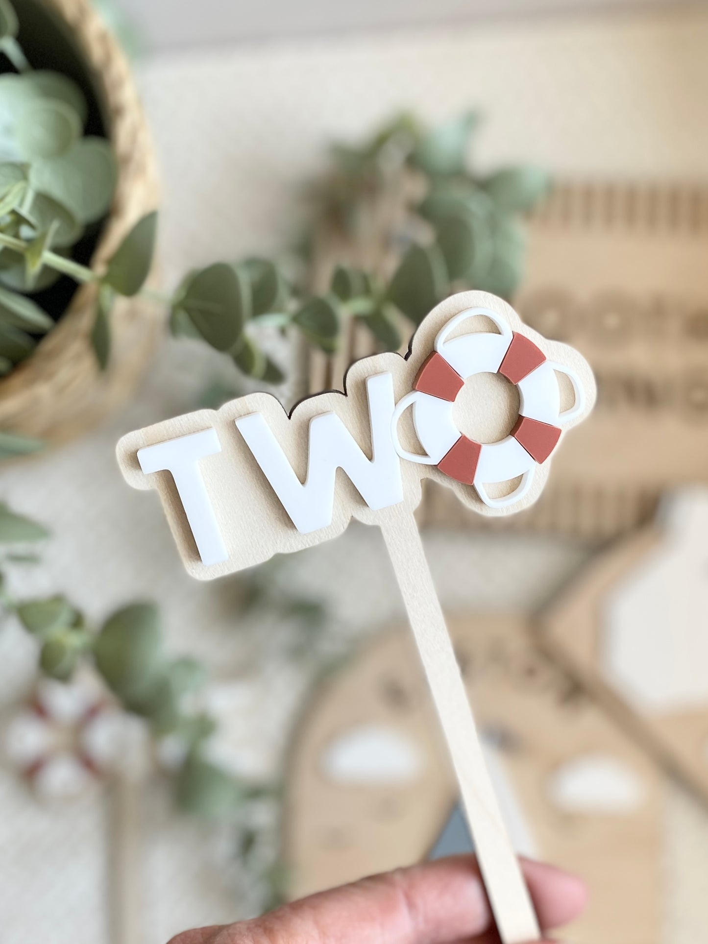 Nautical First Birthday Cake Topper | ONE or TWO Sailor Birthday Cake Topper | Boat Theme Birthday Decor
